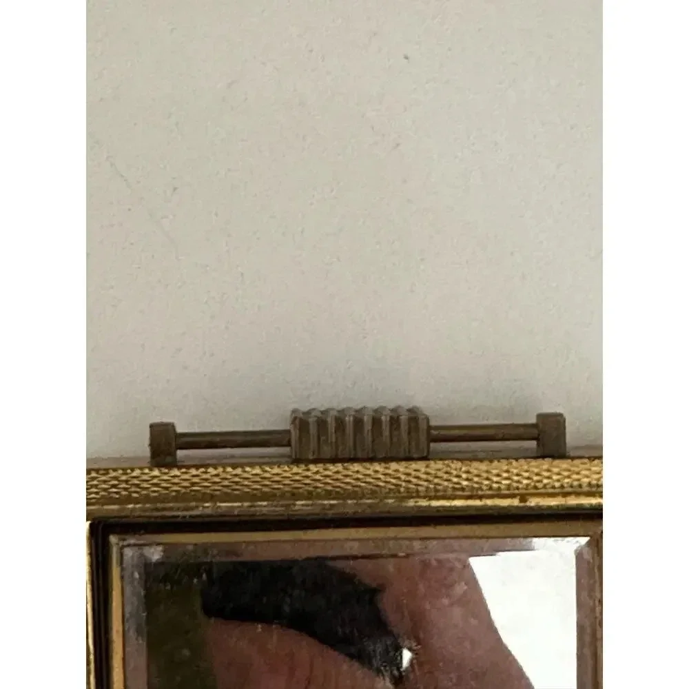 Vintage Small Gold Metal Frame Twofold Goldtone Picture Frame Nursery Decor